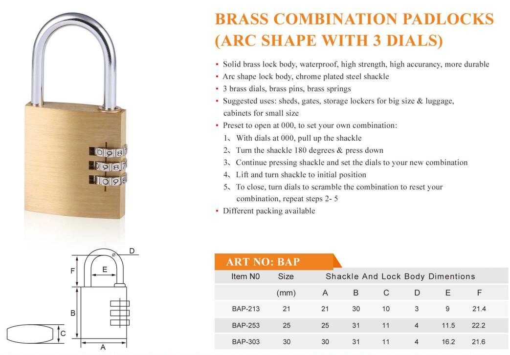 brass-combination-padlocksarc-shape-with-3-dials